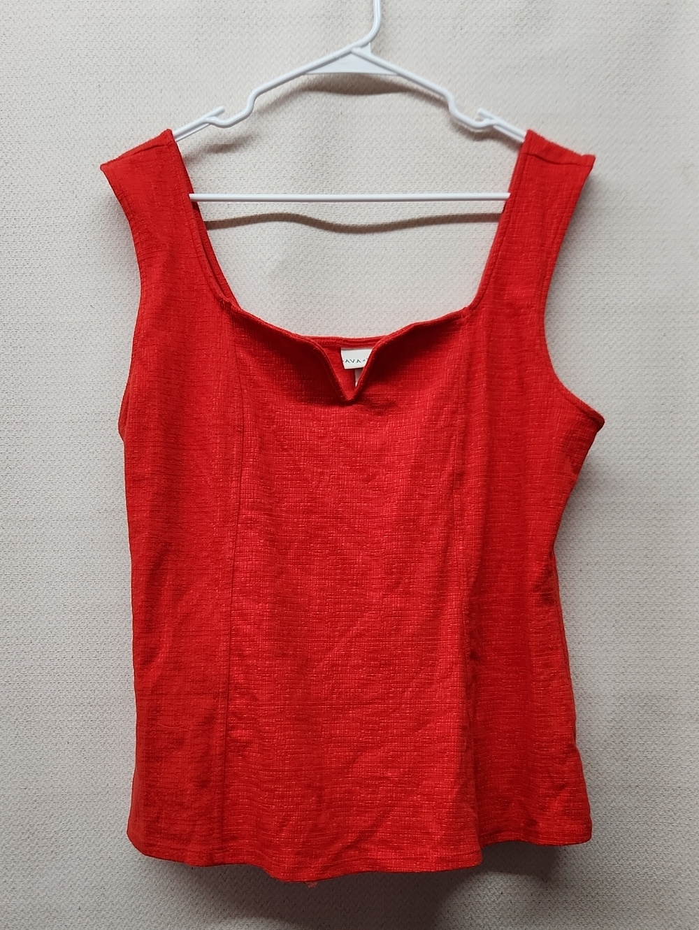 Ava & Viv Red Scoop Square-Neck Tank